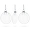 Set of 3 Flat Disc Clear Glass Christmas Ornaments 3.7 Inches (94 mm)
